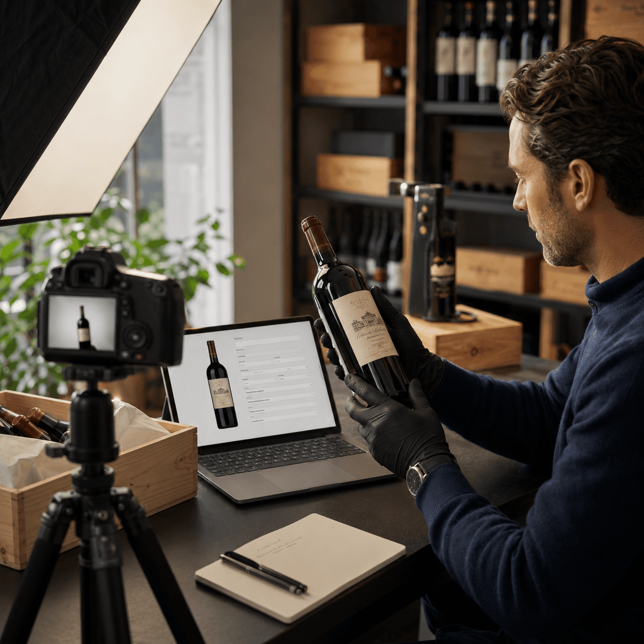 We inspect, photograph, and catalogue your wine