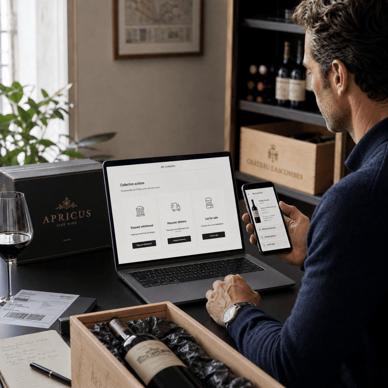 Request withdrawal, delivery, or list for sale — whenever you're ready